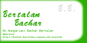 bertalan bachar business card